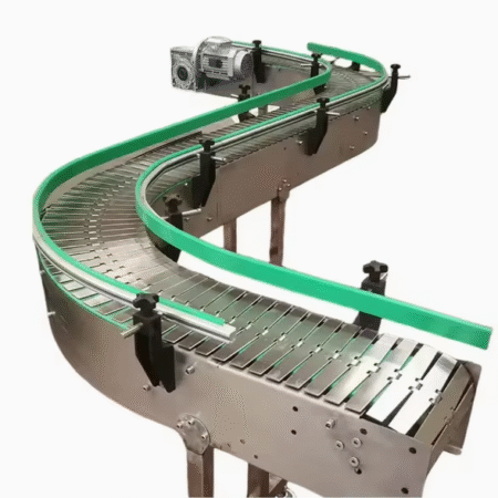 Custom Beer Bottle Conveyor Stainless Steel Flat Chain Conveyor for Bottling Production Line High Load Bearing Electric Conveyor