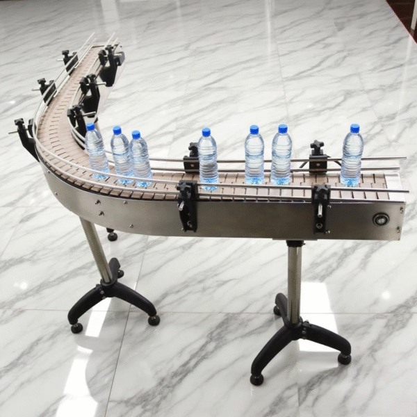 Plastic Stainless Steel Curved Chain Conveyor System for Food Beverage and Packaging Line Curved Slat Conveyors - Image 6