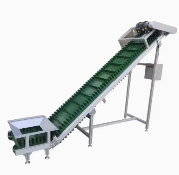 China Factory Custom Green Belt Conveyor Material Handling Conveyor Automatic Motor Feeding Conveyor with Guardrail - Image 7