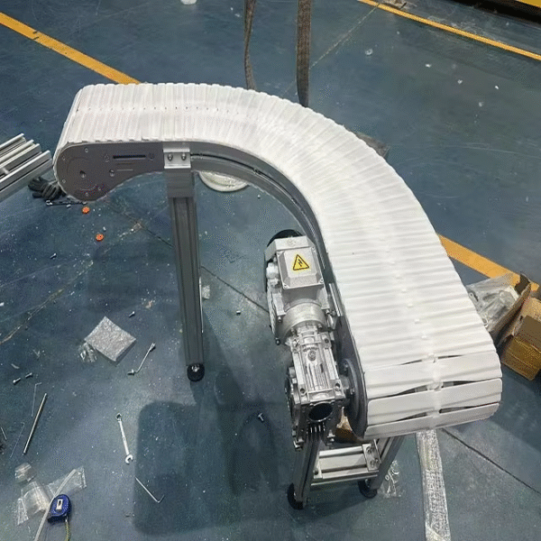 Flexible Fat Plastic Chain Conveyor Line System 90 Or180 Turn Classic Design for Versatile MaterialHandling ApplicationsConveyor – Image 7