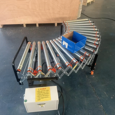 Automatic Roller Conveyor Machine 90° Turning Conveyor with Motor Power Telescopic Roller Conveyor with Spocket Heavy Duty Line