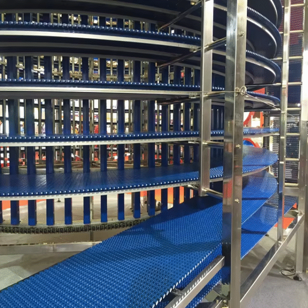 Modular Belt Cooling Tower Conveyor Bakery Factory Fully Automatic Food Spiral Cooling Tower/Double Spiral Freezer/Buffer Tower – Image 4