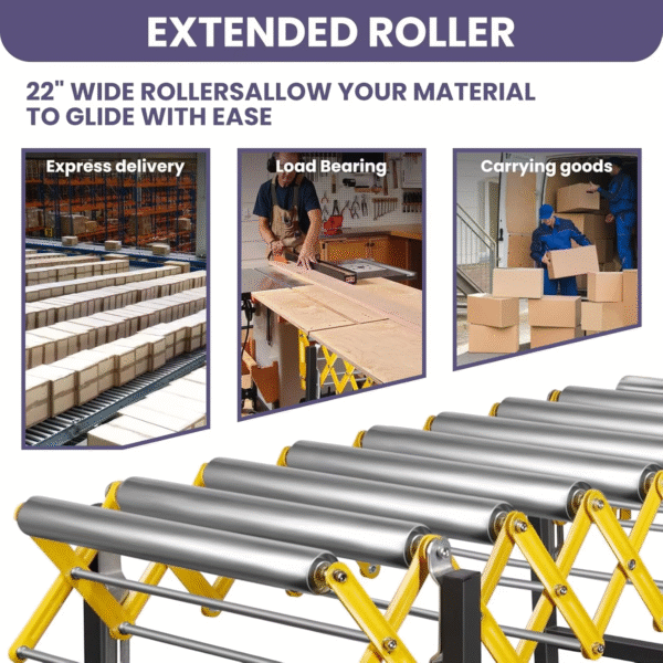 Adjustable Roller Conveyors with Wheels Expandable Conveyors Stainless Steel Roller Conveyor Belt for Warehouse Factory – Image 6