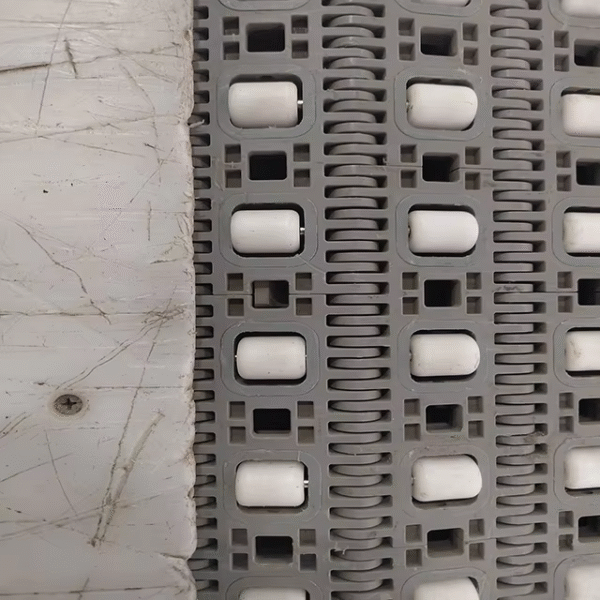 Logistics Industry Durable Plastic Roller Top Belt Heavy Transport 400 Series Ball Mesh Belt 400 Plastic Conveyor Chain Belt – Image 3