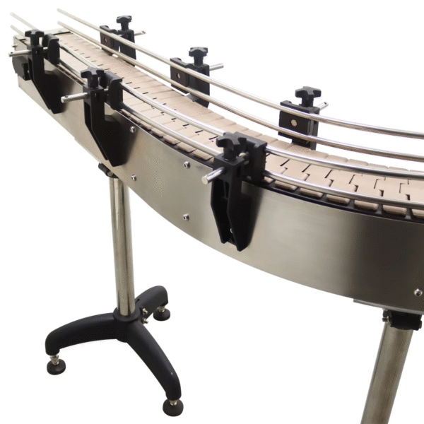 Plastic Stainless Steel Curved Chain Conveyor System for Food Beverage and Packaging Line Curved Slat Conveyors - Image 7