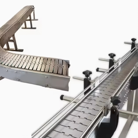 2025 Manufacturer Direct Sales Conveyors 90-Degree Conveying Machine Stainless Steel Slat Top Chain Conveyor System for Industry