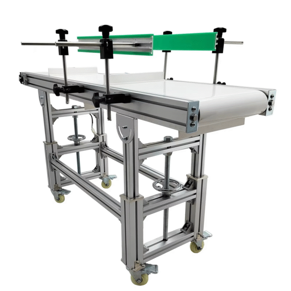 White PVC Belt Conveyors Double Fence Conveyor for Packaging Machine Industrial Conveyor System for Cosmetics Food Factories — изображение 4