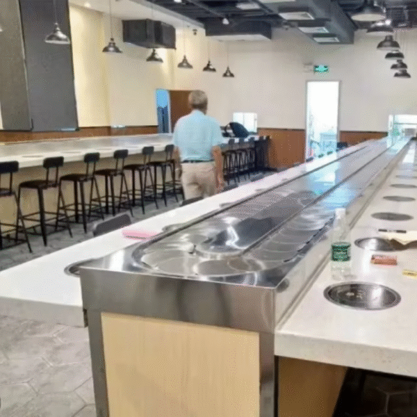 Customized Sushi Conveyor Belt System Rotating Small Hot Pot Conveyor Automatic Conveyor Machine for Sushi Turning Equipment — изображение 3