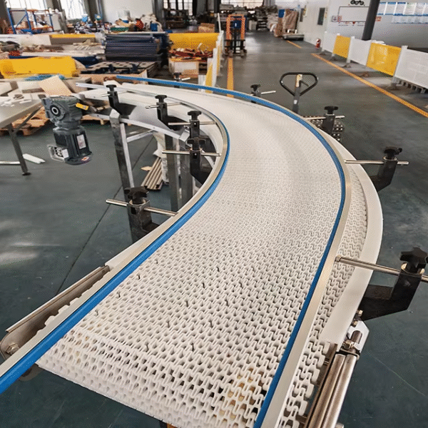 90° Turning Plastic Modular Belt Conveyor Modular Belt Conveyor for Food and Beverage Industry Modular Belt Conveyor System - Image 6