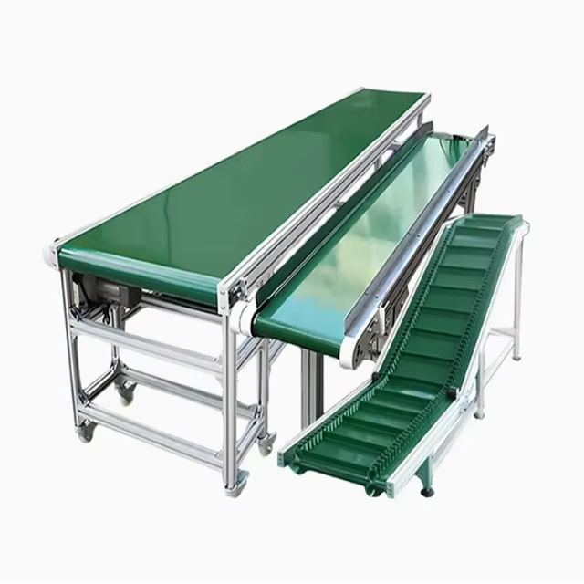 Green Adjustable Food Rubber Belt Conveyor System Low-Cost Conveyor Belt Green PVC Conveyor Belt System Manufacturer - Image 5