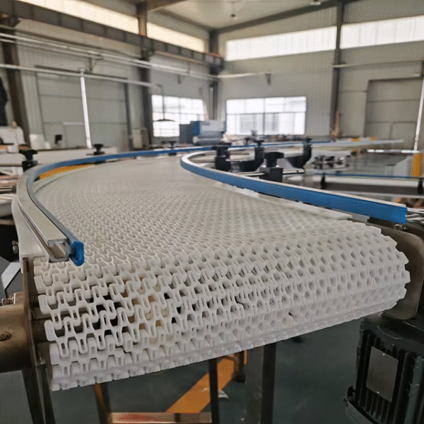 90° Turning Plastic Modular Belt Conveyor Modular Belt Conveyor for Food and Beverage Industry Modular Belt Conveyor System - Image 3