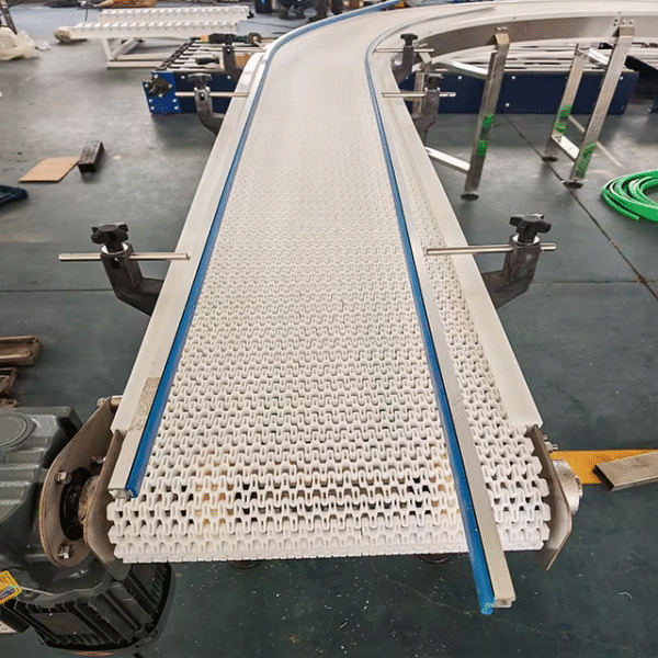 90° Turning Plastic Modular Belt Conveyor Modular Belt Conveyor for Food and Beverage Industry Modular Belt Conveyor System - Image 4