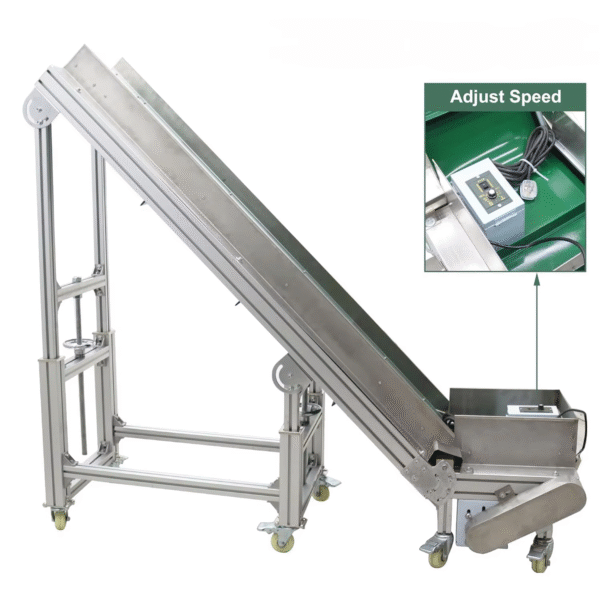 Climbing Belt Conveyor Electric PVC Belt Conveyor Adjustable Height Speed Aluminum Alloy Frames Conveyor Systems with Baffles – Image 6