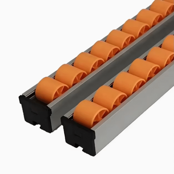Yellow Gravity Roller Track with Pitch 33mm for Scroll Bar Device Conveyor Parts for E-Commerce Storage System - Image 4