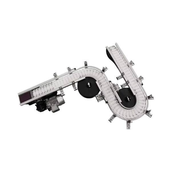 Easy to Assemble Aluminum Profile Frame Flexible Chain Conveyor Bottle Filling Line Conveyor System Merge Diverter Ring Conveyor – Image 4