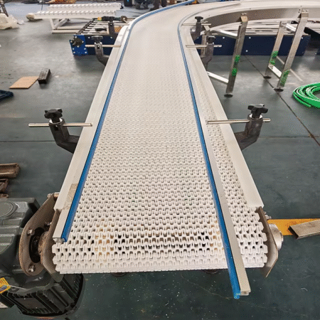 Flexing Modular Belt Conveyor 7100 Module Belt Conveyor for Food Production Line 7100 White Plastic Modular Belt Conveyor