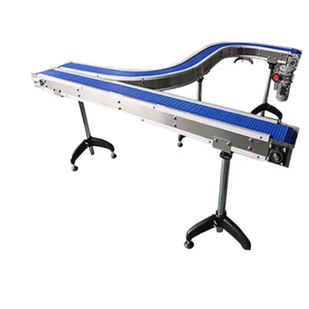 New Design Curved Conveyor Flex Skate Wheel Roller Conveyor Plastic Modular Belt Sorting Production Line Customized Modular Belt