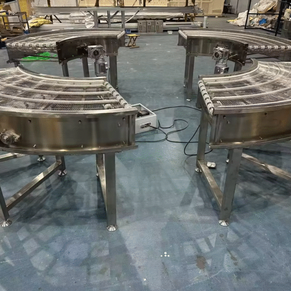 90 Degree Curve Conveyor Belt Stainless Steel Wire Mesh Belt Conveyor Customized Cooling Drying Conveyors for Food Industry – Image 3