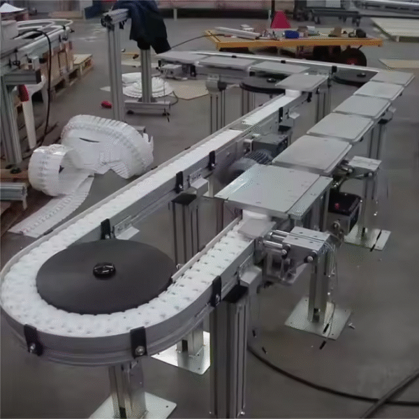 Auto Modualr Belt Conveyor Assembly Line Modular Belt Conveyor for Cans Flexible Plastic Belt Conveyor Bottle Production Line - Image 7