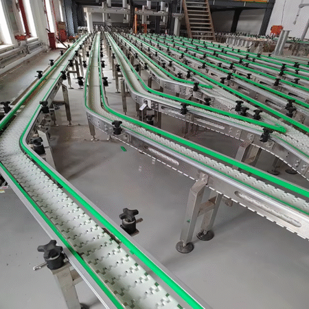 High Quality Flexible Chain Conveyor 90 Degree and 180 Degree Turning Conveyor for Versatile Material Handling Applications