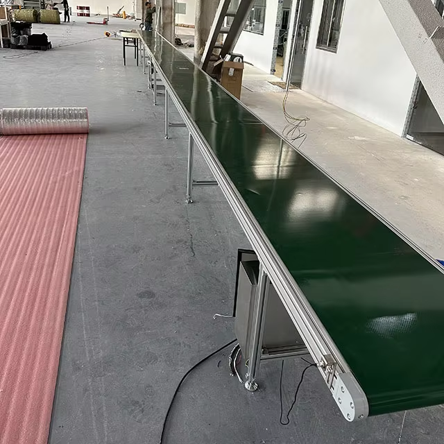 Green Conveyors with Adjustable Speed PVC Material Small Conveying System Cost-effective Straight Conveyor Food Conveyor Systems - Image 7