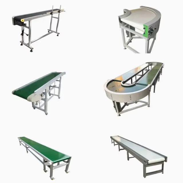 Green Conveyors with Adjustable Speed PVC Material Small Conveying System Cost-effective Straight Conveyor Food Conveyor Systems