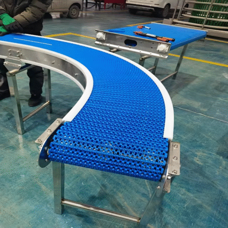 Plastic Modular Belts Chain Conveyors Flat Top Curved Chain Conveyors Used in Production Workshops and Assembly Lines