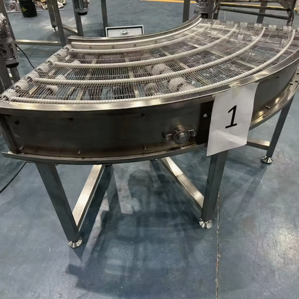 90 Degree Curve Conveyor Belt Stainless Steel Wire Mesh Belt Conveyor Customized Cooling Drying Conveyors for Food Industry – Image 5