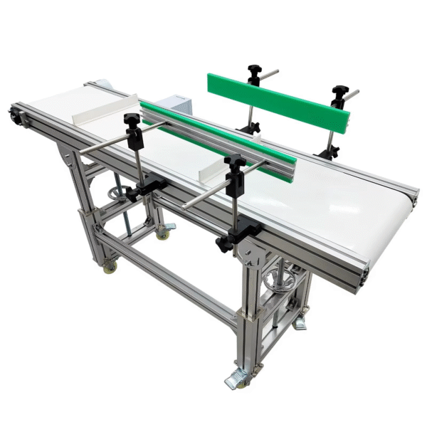White PVC Belt Conveyors Double Fence Conveyor for Packaging Machine Industrial Conveyor System for Cosmetics Food Factories — изображение 3