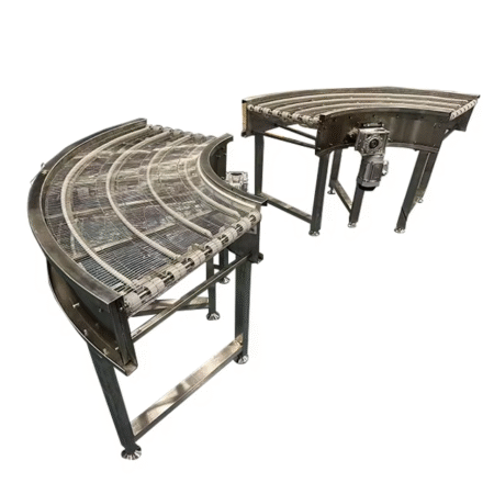 Belt Conveyors Stainless Steel Mesh Belt Conveyor System 90 Degree Turn Broiler Chicken Conveyor Belt for Food Assembly Line