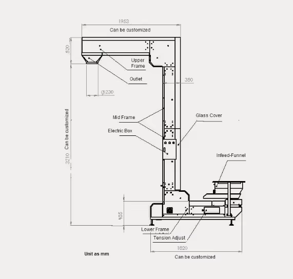 Z-type Bucket Elevator Conveyors with Hopper Automatic Material Bucket Conveyor for Fruit Transport Vertical Bucket Conveyor - Image 7
