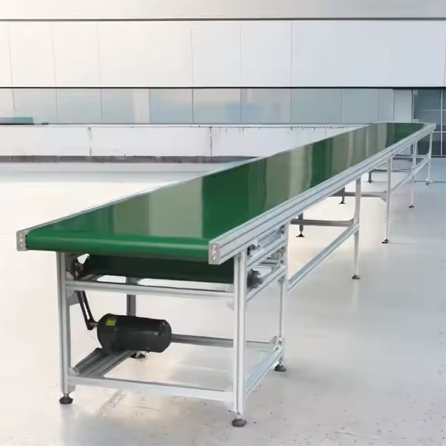 Green Conveyors with Adjustable Speed PVC Material Small Conveying System Cost-effective Straight Conveyor Food Conveyor Systems - Image 5