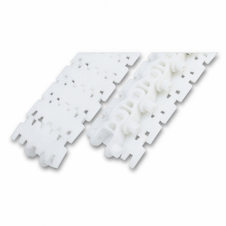 80mm Sideflex Flexible Conveyor Chain 83mm Plastic Toothed Flexible Chain Plate 80 Series Flexlink Conveyor Chain
