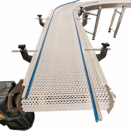 7100 Series Modular Belt Conveyor 7100 Plastic Modular Curve Conveyor 7100 Turning Modular Mesh Belt Conveyor