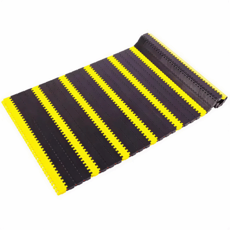 CPB Series Non-slip Modular Plastic Conveyor Belt Black Yellow Safety Modular Chain Plate For Automobile Assembly & Car Washing Production Line