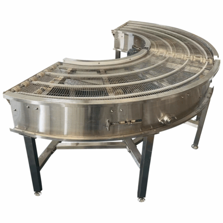 Wire Mesh Belt Turning Conveyor Stainless Steel Mesh Belt Curve Conveyor 90 Degree Mesh Belt Turn Conveyor