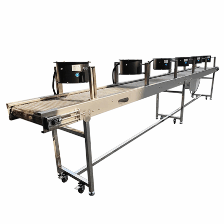 Wire Mesh Belt Air Cooling Conveyor Stainless Steel Mesh Chain Cooling Conveyor with Fans