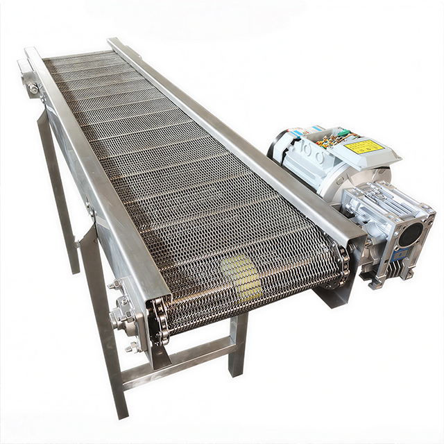 Food Grade Mesh Belt Conveyor Heat Resistant Mesh Conveyor Metal Wire Mesh Transport Conveyor 304 Stainless Steel Mesh Belt Conveyor