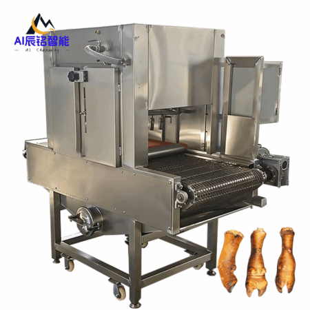 Automatic Mesh Belt Flame Singeing Machine | Stainless Steel Wire Mesh Chain Conveyor Meat Singeing Equipment