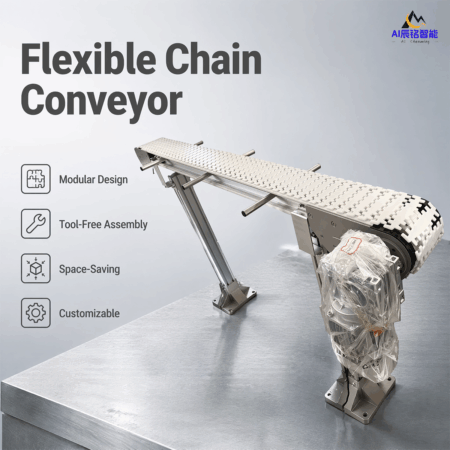 Straight Flexible Chain Conveyor for Carton Transportation Linear Plastic Flexible Chain Conveyor for Carton Box