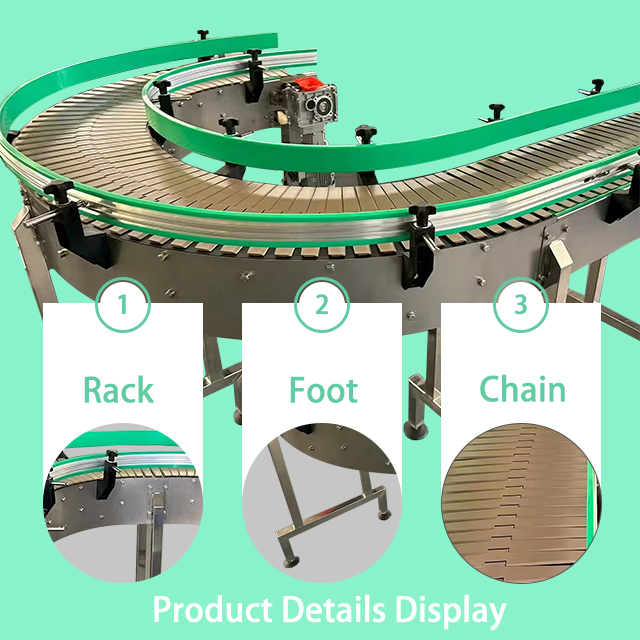 Custom 180 Degree Curved Slat Chain Conveyor Stainless Steel Flat Top Turning Chain Plate Conveyor for Packaging Production Line — изображение 3