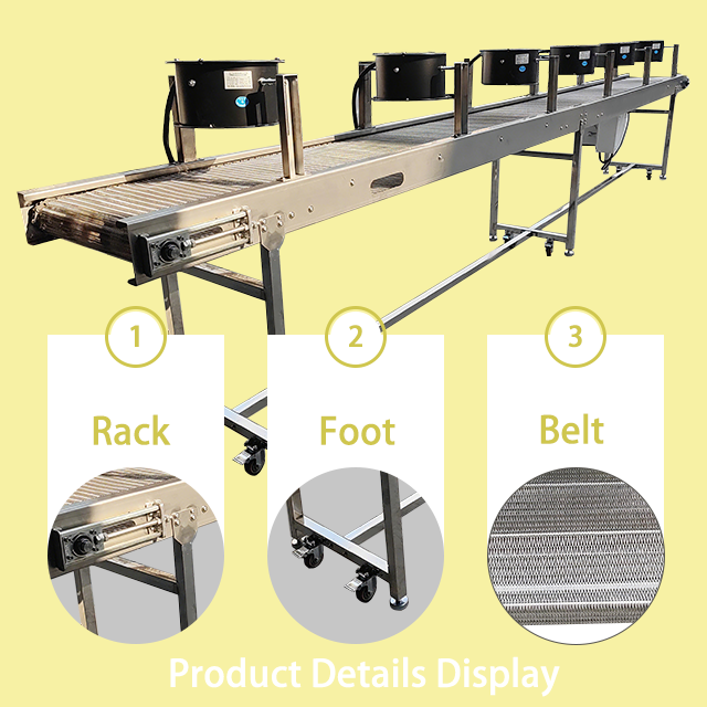 Wire Mesh Belt Air Cooling Conveyor Stainless Steel Mesh Chain Cooling Conveyor with Fans — изображение 3
