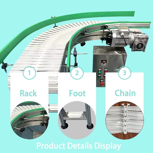 RX295 Flexible Chain Conveyor 295mm Width Plastic Slat Curve Turning Conveyor for Packaging Production Line — изображение 4