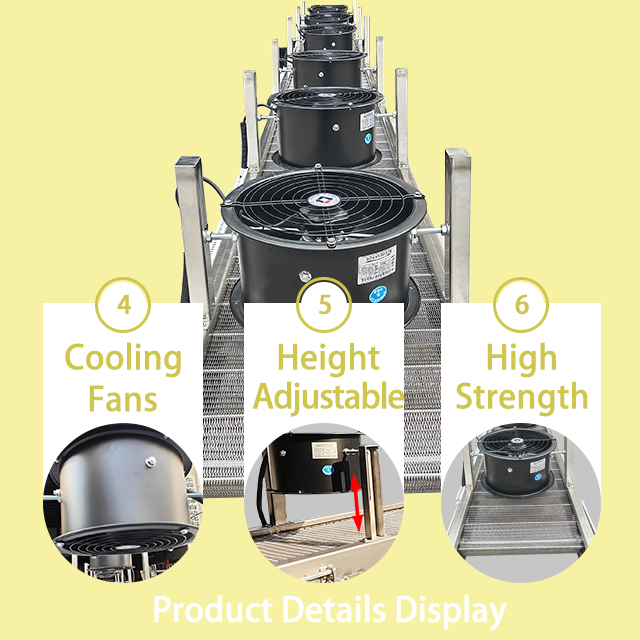 Wire Mesh Belt Air Cooling Conveyor Stainless Steel Mesh Chain Cooling Conveyor with Fans — изображение 4