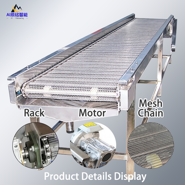 Stainless Steel Mesh Belt Transport Conveyor for Food Processing High Temperature Resistant Wire Mesh Belt Conveyor – Image 4