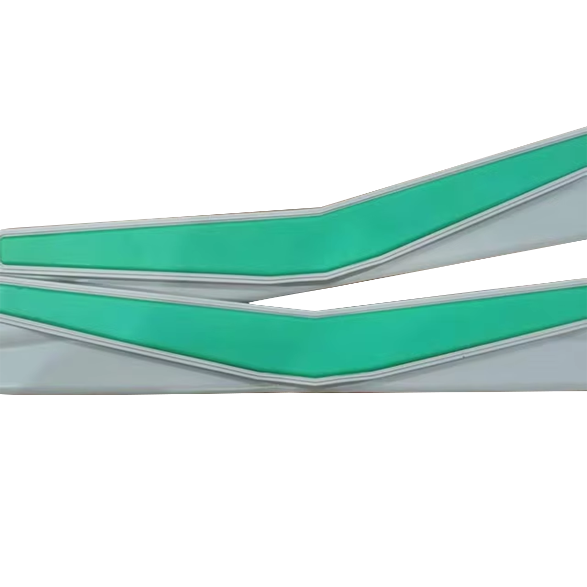 1873TX Seamless Side Flexing Top Slat Chain with Green Rubber Pad, Plastic Conveyor Slat for Spiral Curve Conveyor — изображение 5