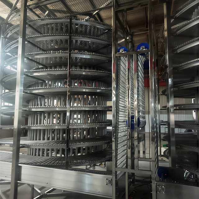 Stainless Steel Wire Mesh Belt Spiral Cooling Tower / Bakery Spiral Cooler Vertical Spiral Conveyor for Bread Cake – Image 5