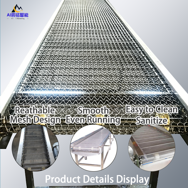Stainless Steel Mesh Belt Transport Conveyor for Food Processing High Temperature Resistant Wire Mesh Belt Conveyor – Image 5