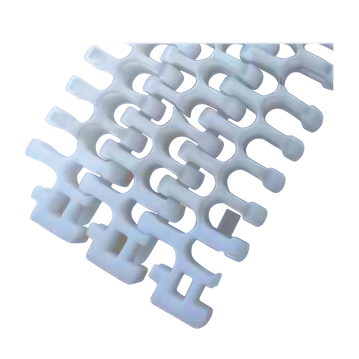 2400 Series Radius Flush Grid Modular Belt PP POM Plastic Turning Conveyor Mesh Belt for Food Conveying – Image 6