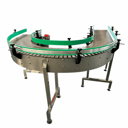 Custom 180 Degree Curved Slat Chain Conveyor Stainless Steel Flat Top Turning Chain Plate Conveyor for Packaging Production Line